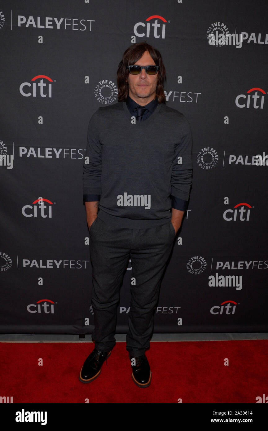NEW YORK, NY - OCTOBER 05: Actor Norman Reedus attends "The Walking Dead" - PaleyFest New York 2019 at The Paley Center for Media on October 05, 2019 Stock Photo