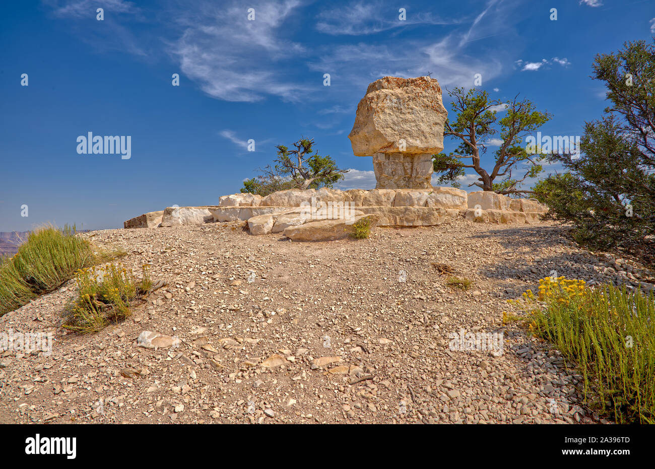 Rock formation at Shoshone Point, South Rim, Grand Canyon, Arizona, United States Stock Photo