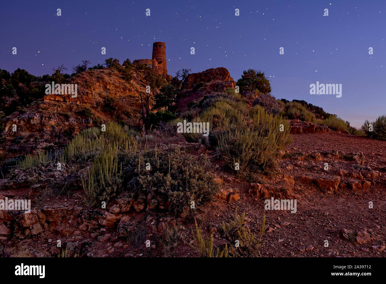 Desert View Watch Tower, South Rim, Grand Canyon, Arizona, United states Stock Photo