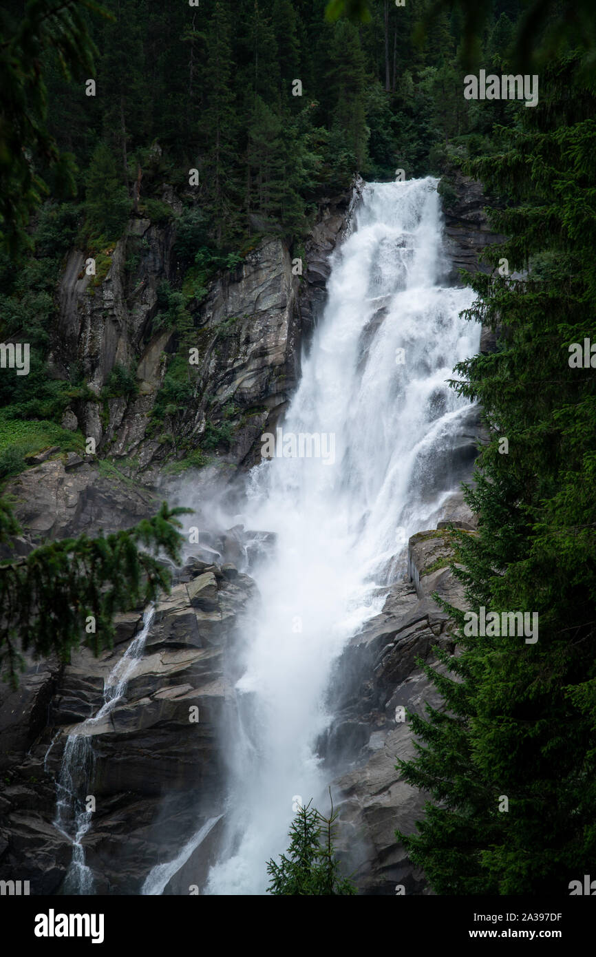 Close-up of Krimml Waterfalls, High Tauern National Park, Salzburg, Austria Stock Photo
