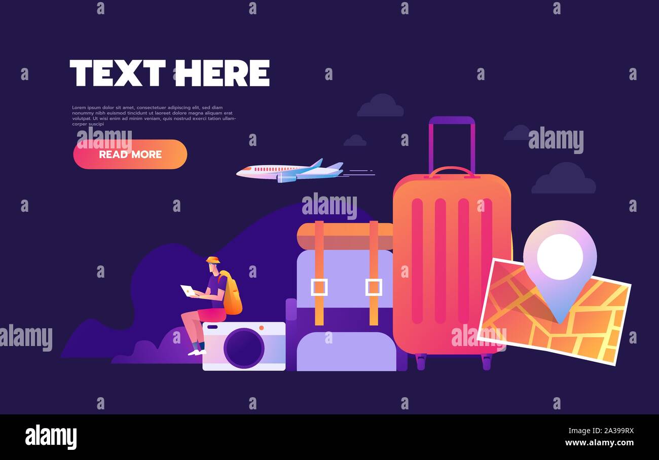 Traveling the world, worldwide adventure, around the world trip concept ...