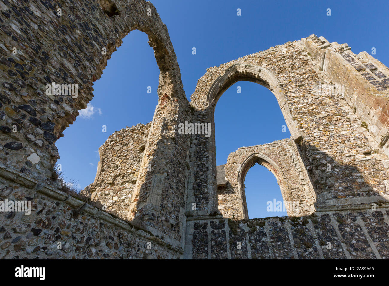 Ruins of Leiston Abbey, Leiston, Suffolk, UK.  A medieval monastic ruin. Stock Photo