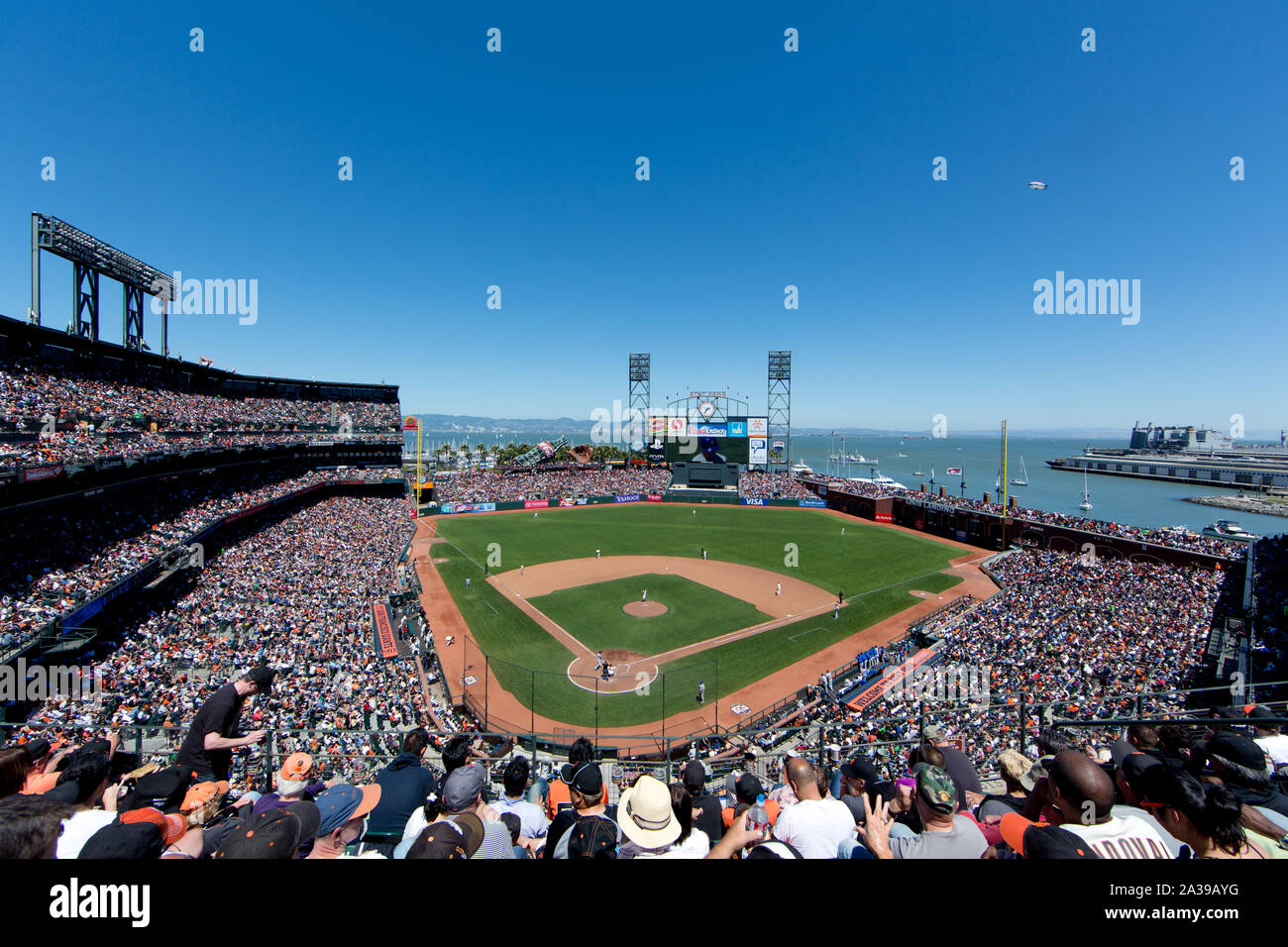 San Francisco Giants baseball team plays the Chicago Cubs at AT&T ball park in San Francisco, California Stock Photo