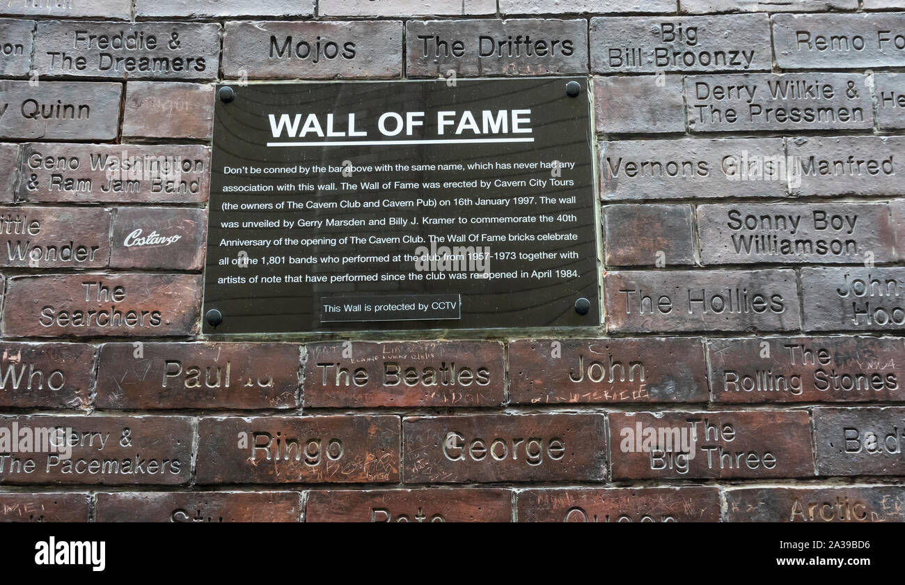 Wall Of Fame On Mathew Street In Liverpool Stock Photo Alamy