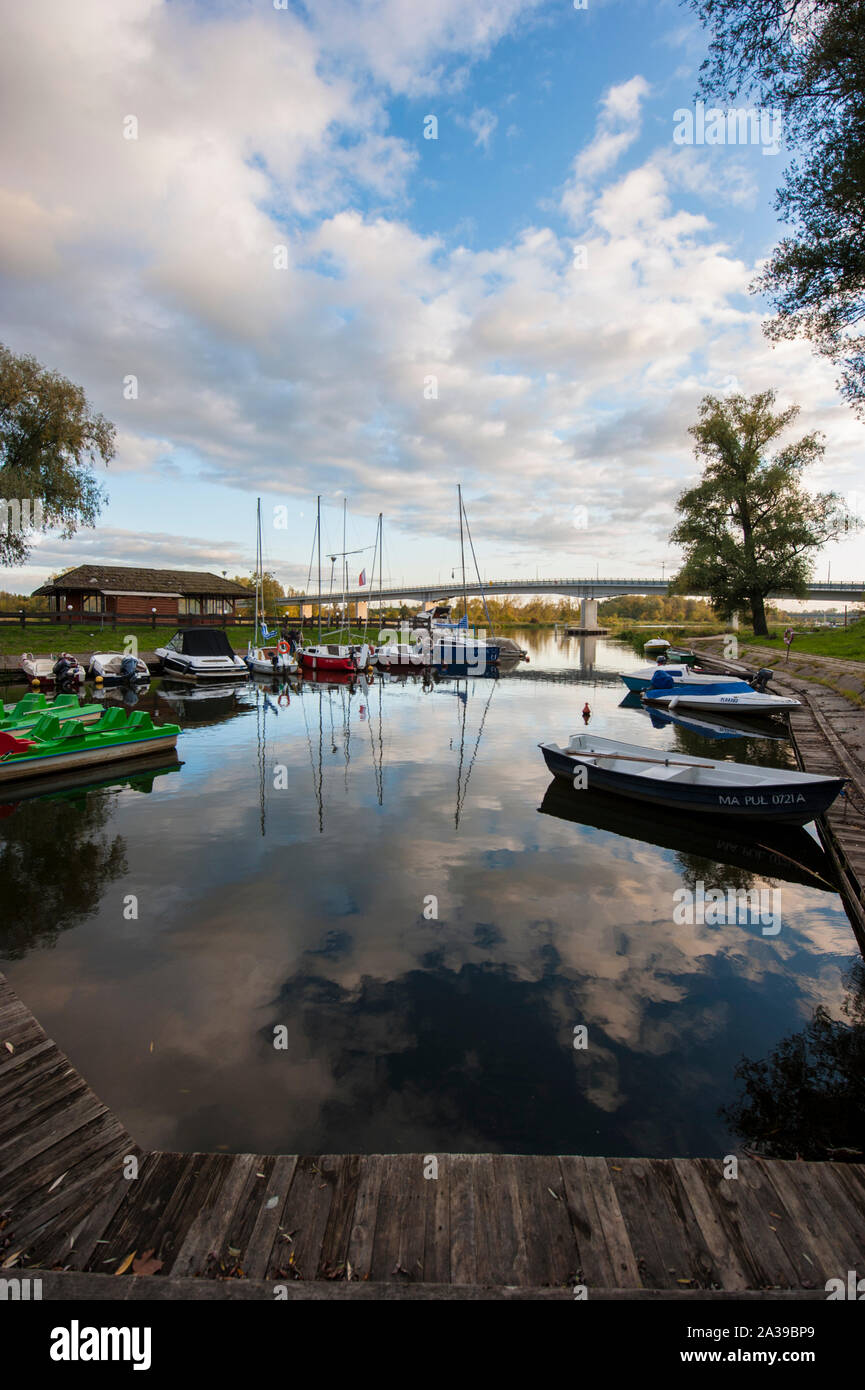 Early autumn landcape on the Narew river in central Poland, Stock Photo