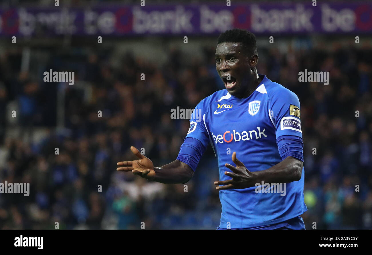 Genk Belgium October 06 Paul Onuachu Of Krc Genk Celebrates After Scoring A Goal During The
