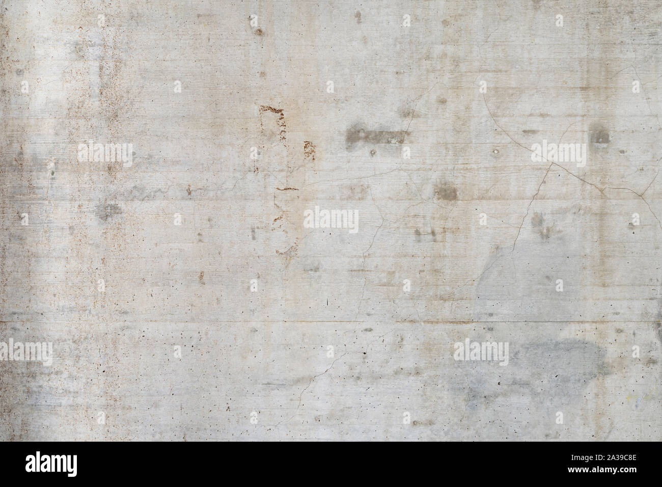 Texture of old, grungy, white concrete wall for background Stock Photo