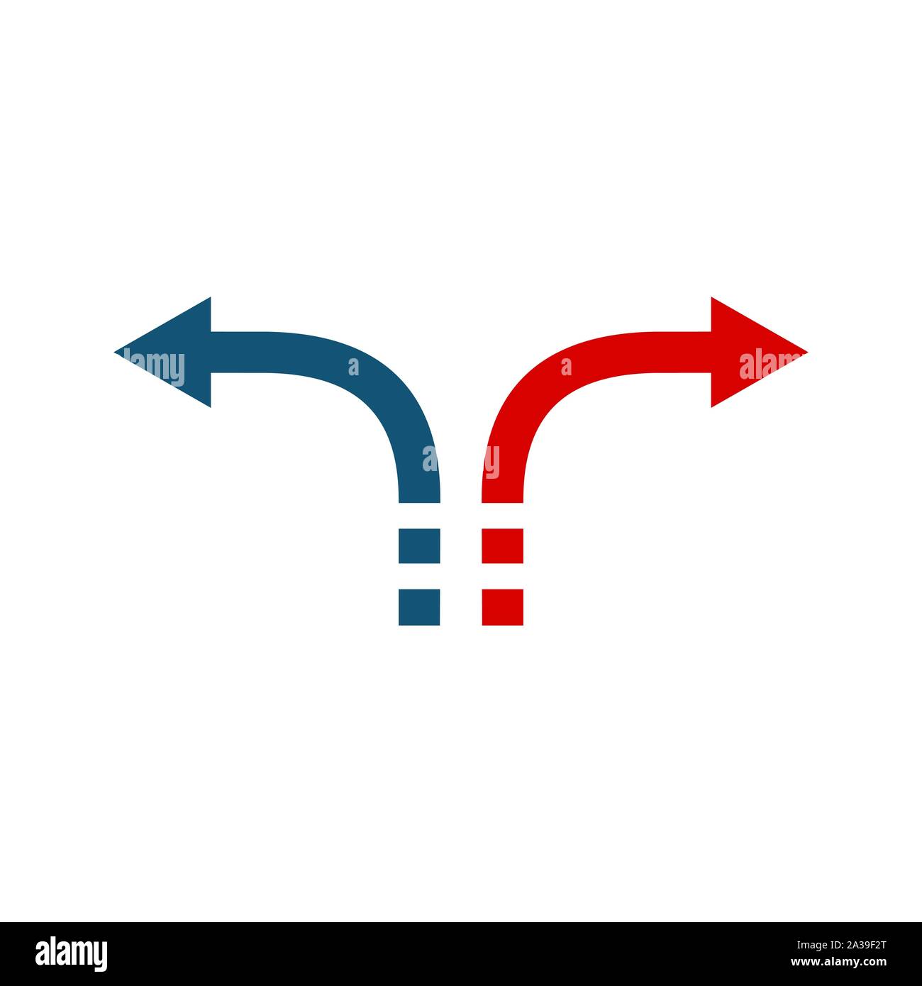 Decision Arrows in opposite direction. Stock vector illustration ...