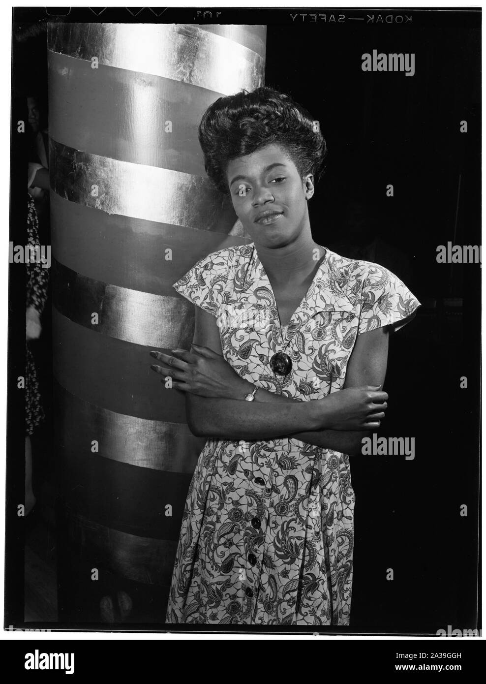Sarah Vaughan at Cafe Society, NYC, ca. September 1946. Photography by William P. Gottlieb. Gottlieb took several photographs of Vaughan around the same time; the numbering is arbitrary.; Stock Photo
