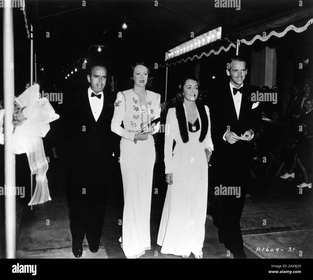 DOUGLAS FAIRBANKS Sr and his 3rd wife SYLVIA ASHLEY and DOUGLAS FAIRBANKS  Jr with his 2nd wife MARY LEE EPPLING at Hollywood Premiere of RULERS OF  THE SEA 1939 director Frank Lloyd