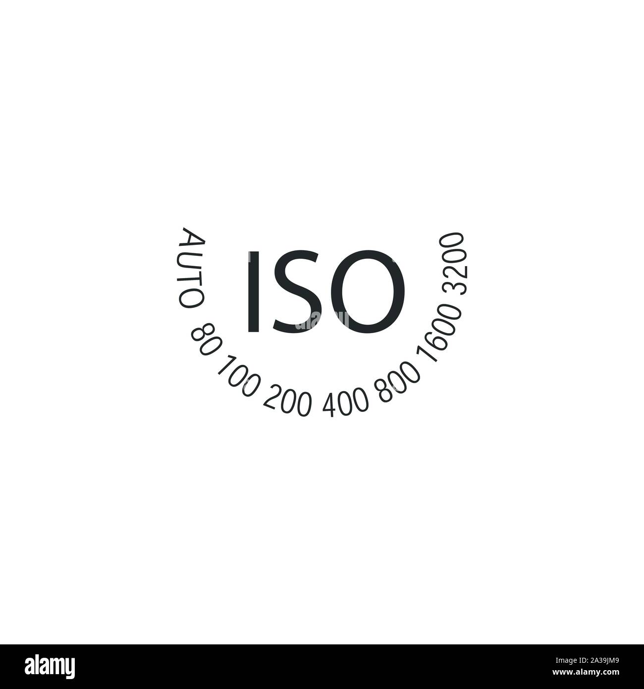 ISO - camera film speed standard wheel, numbers in circle. Stock vector illustration isolated on white Stock Vector