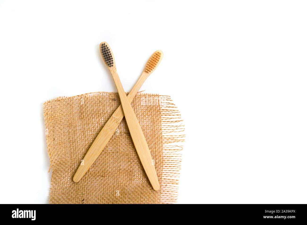 Bamboo tooth brush on white background Stock Photo - Alamy