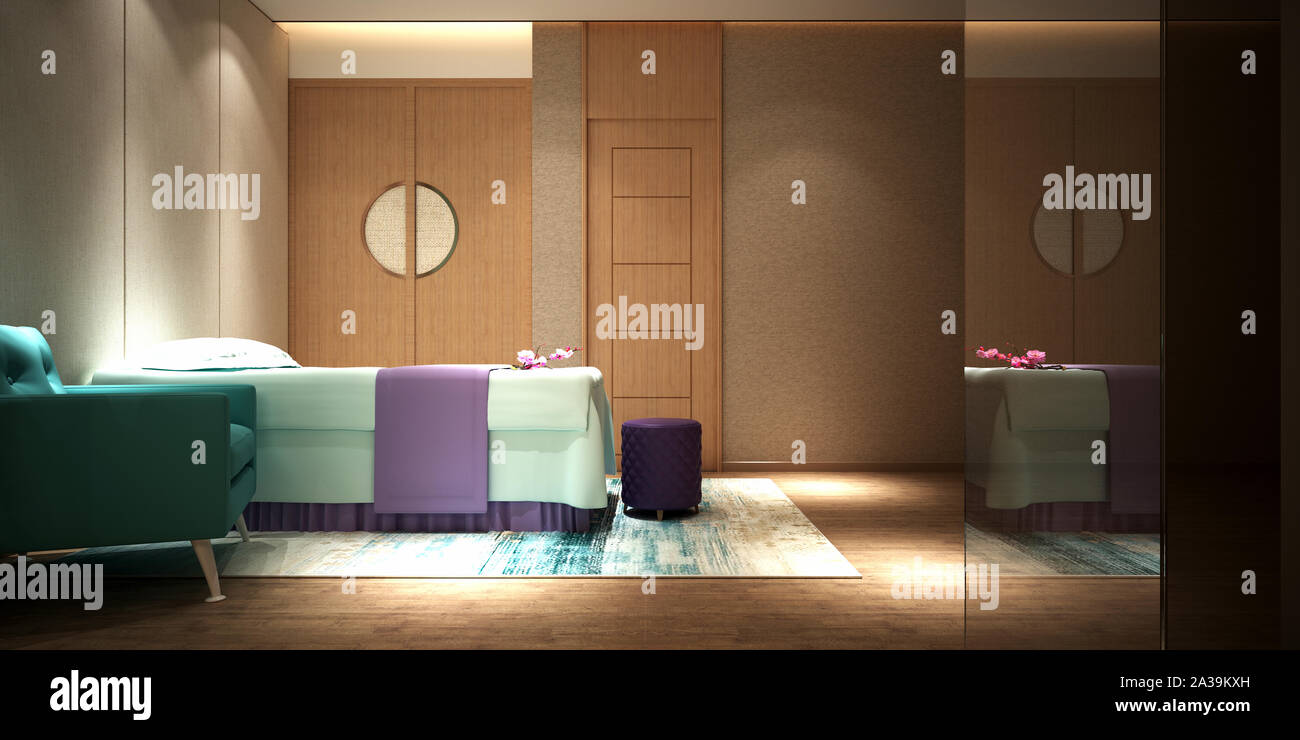 3d render of massage room Stock Photo