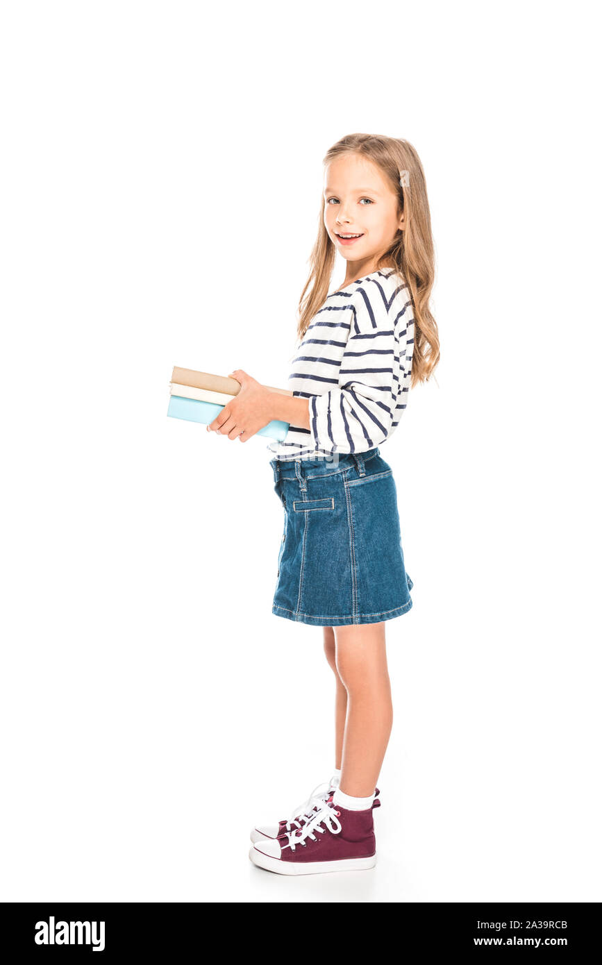kids white denim skirt