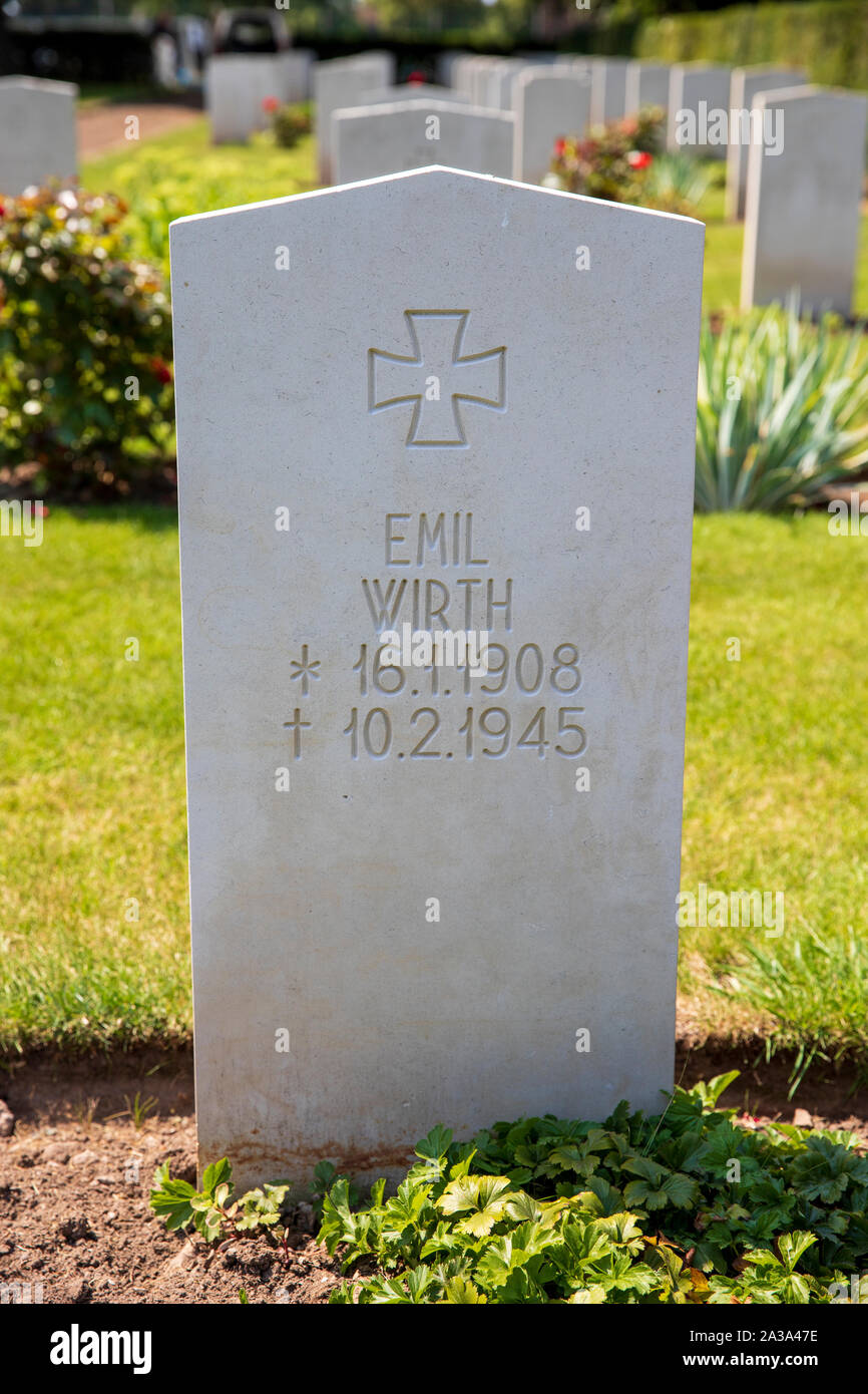 The German War Grave of Emil Wirth at Beachley Barracks Military Cemetery Stock Photo