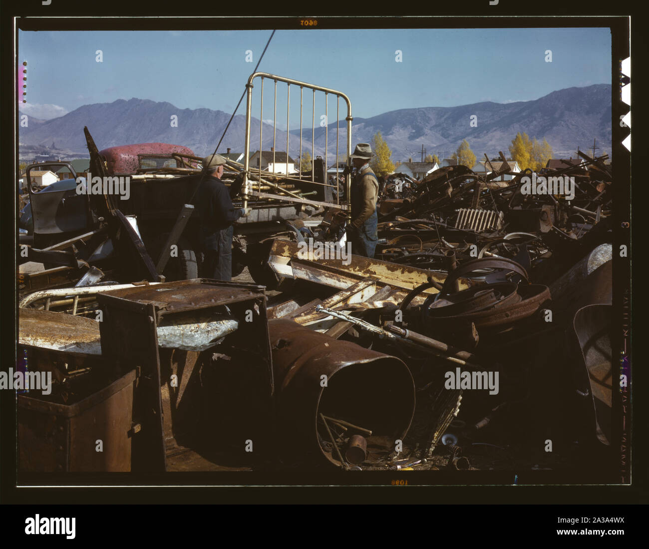 Scrap and salvage depot, Butte, Mont Stock Photo Alamy