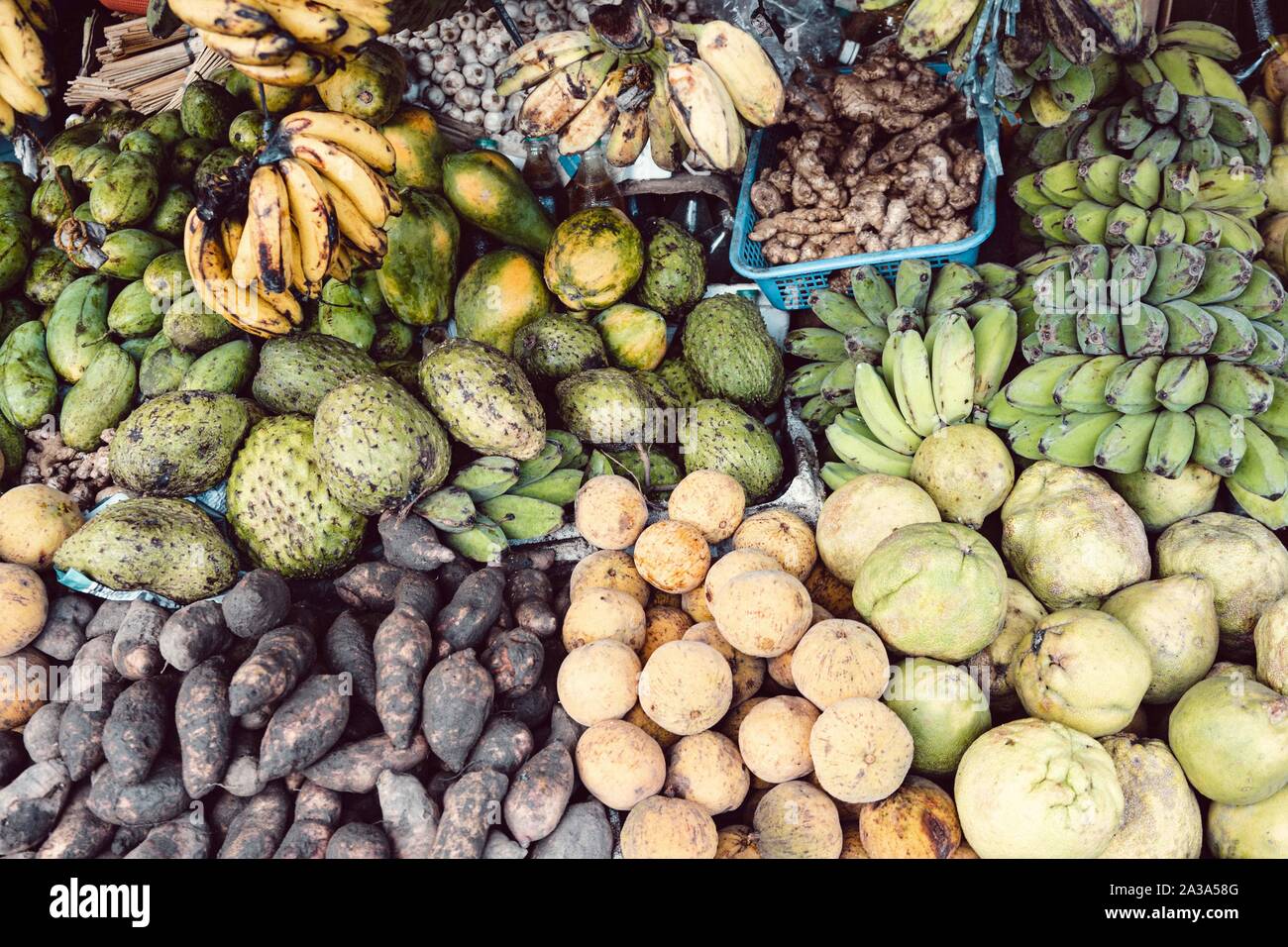 Fruit at a street market in a tropical country Stock Photo