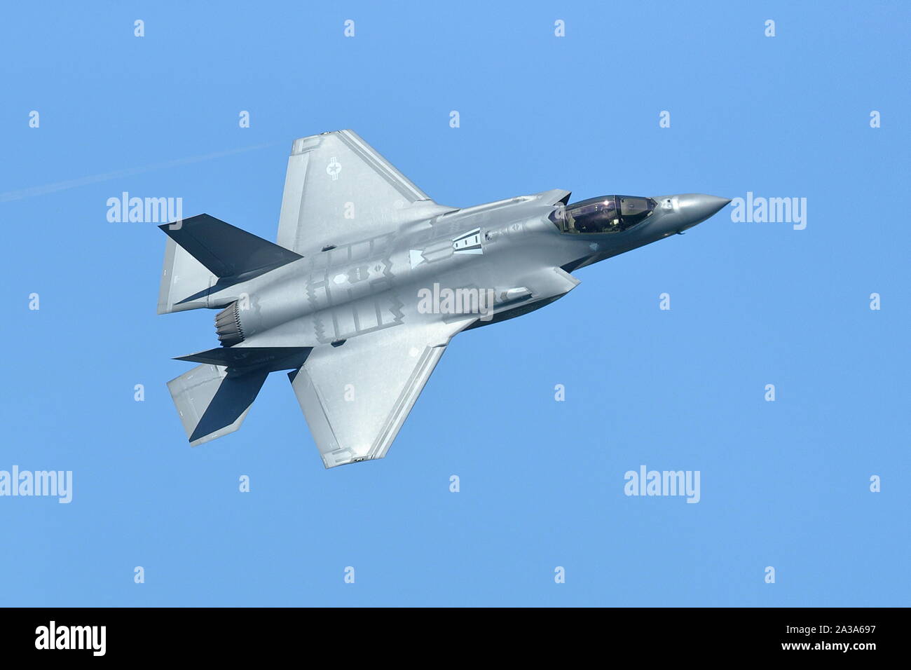 U.S. Air Force F-35 Lightning II Demo Team at the Great Pacific Airshow in Huntington Beach, California on October 4, 2019 Stock Photo