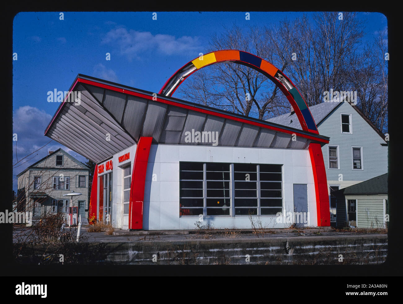 Sears Oil gas station, Utica, New York Stock Photo Alamy