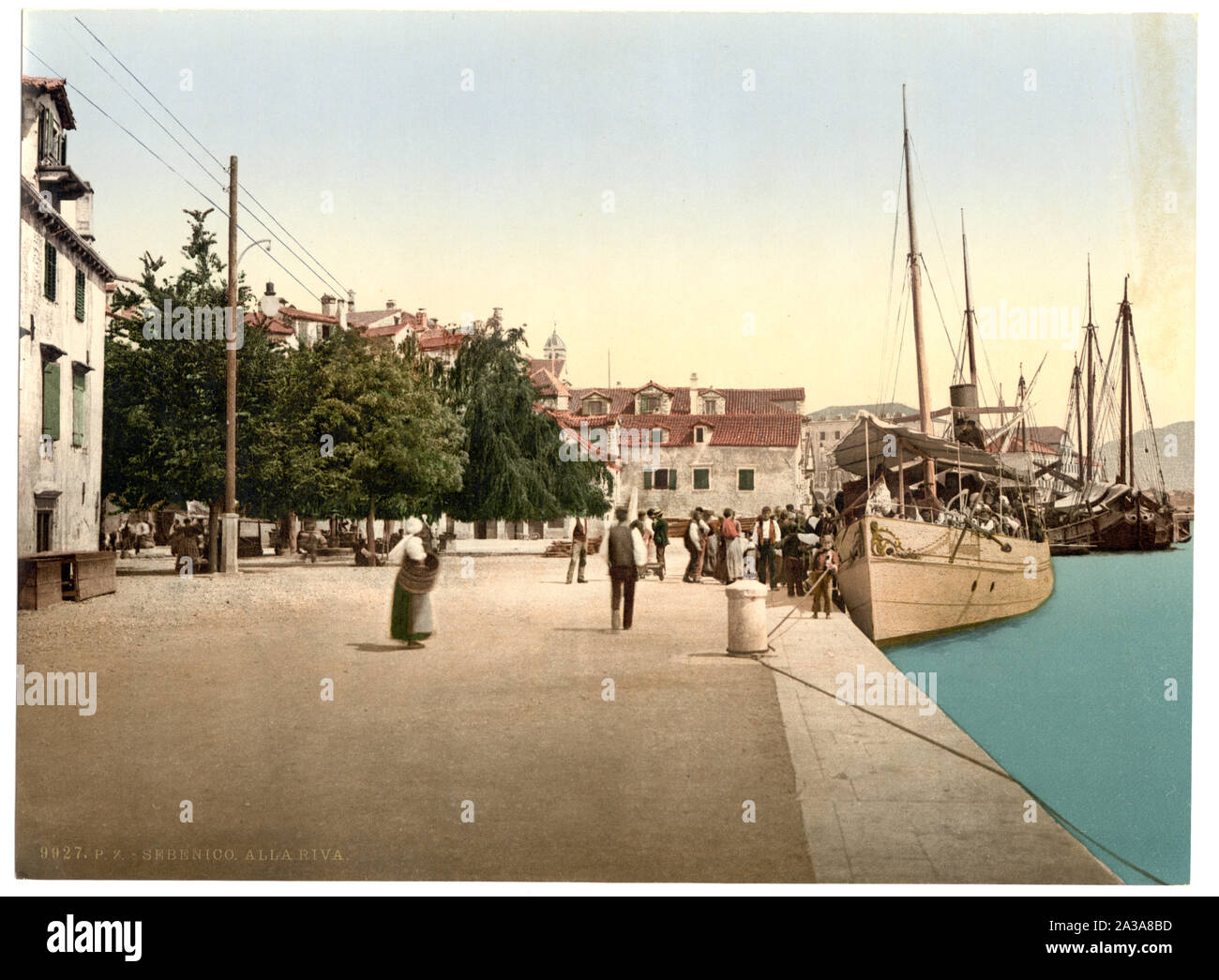 Sebenico, the alla water front, Dalmatia, Austro-Hungary; Print no. 9927.; Forms part of: Views of the Austro-Hungarian Empire in the Photochrom print collection.; Title from the Detroit Publishing Co., Catalogue J-foreign section, Detroit, Mich. : Detroit Publishing Company, 1905.; Stock Photo