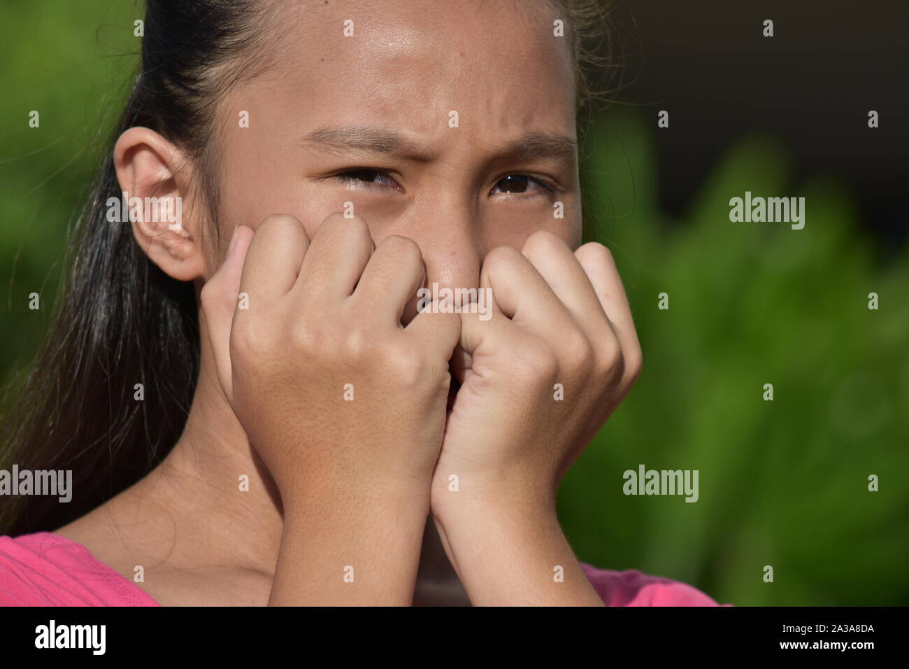 A Young Teenage Female And Fear Stock Photo - Alamy