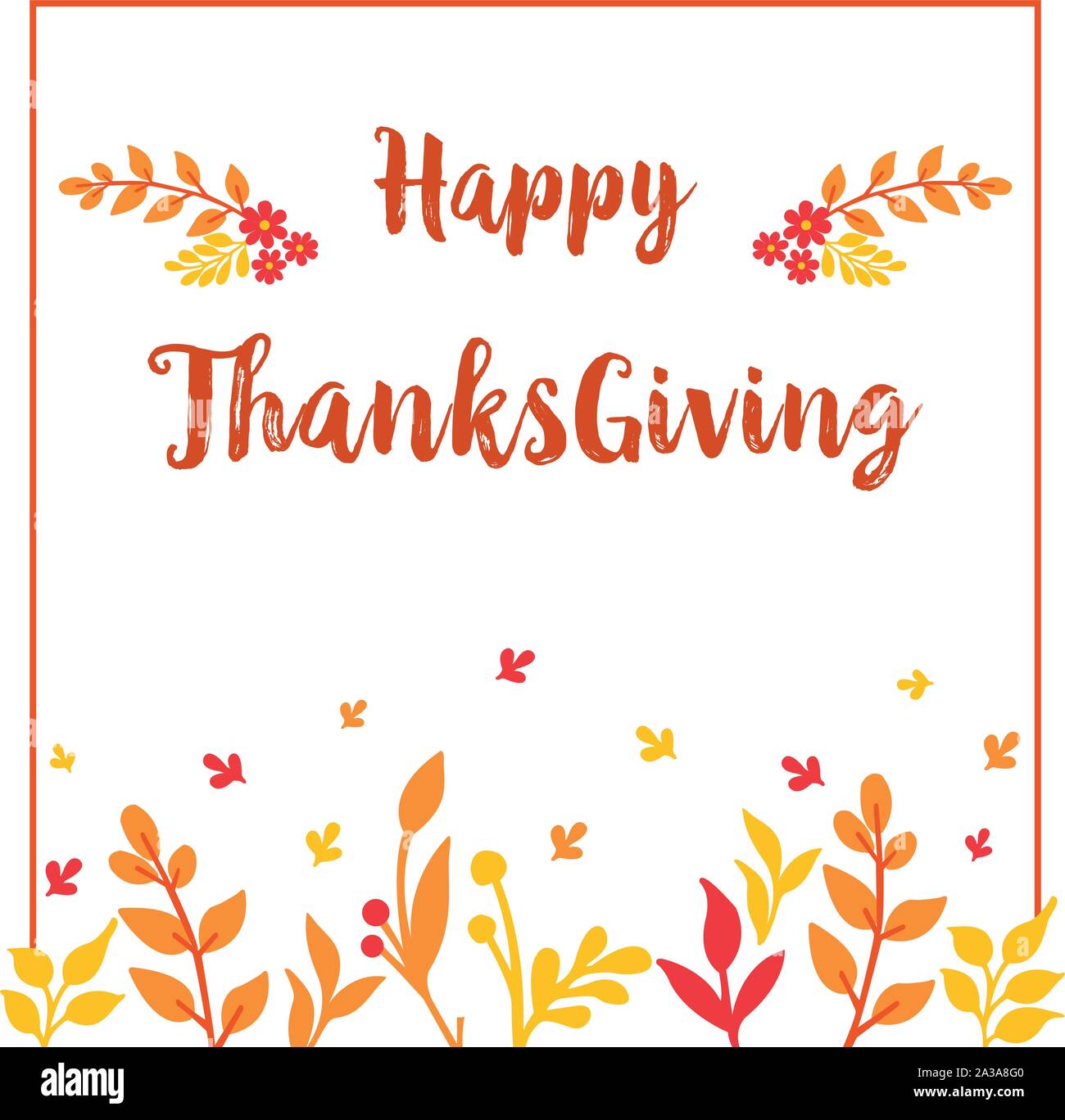 Poster thanksgiving, with pattern of autumn leaves frame. Vector Stock ...