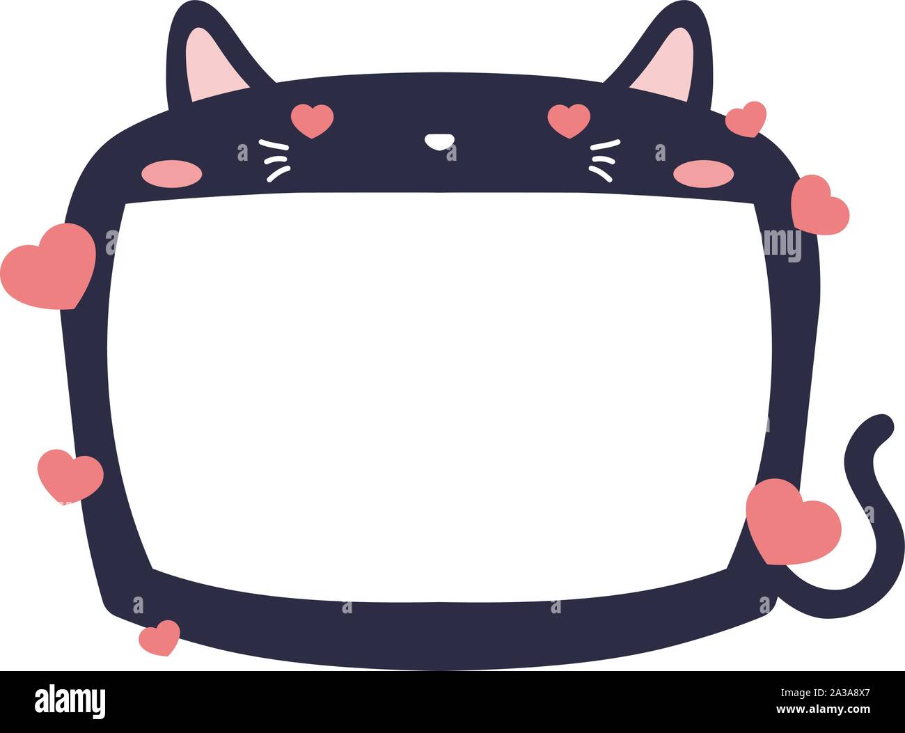 This is a illustration of Cute Cat whiteboard Stock Vector Image