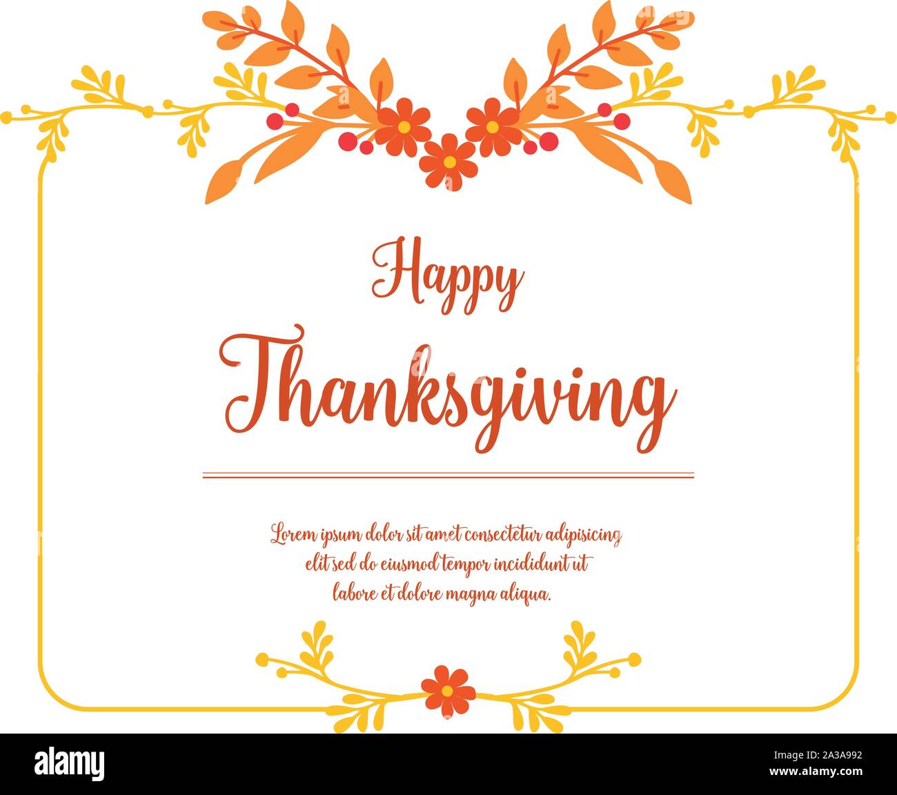 Design card thanksgiving, with wallpaper of autumn leaves frame. Vector ...