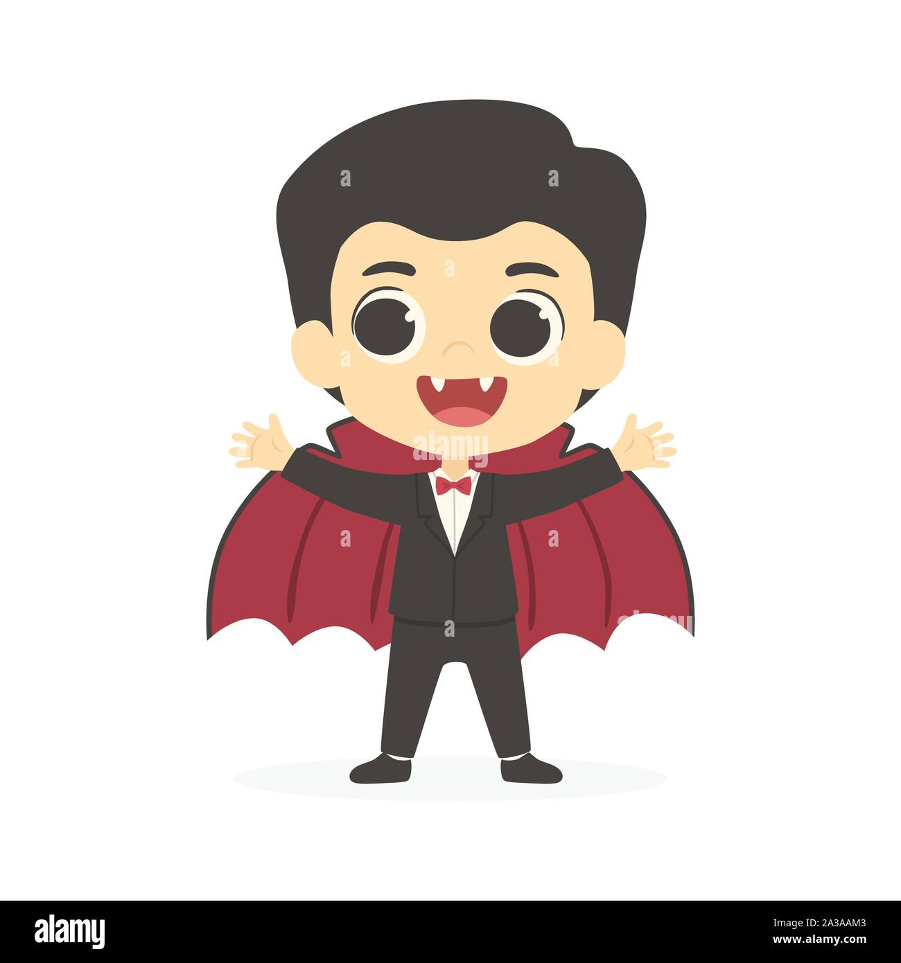 Halloween Cute Dracula Vampire Boy Costume Vector Stock Vector Image ...