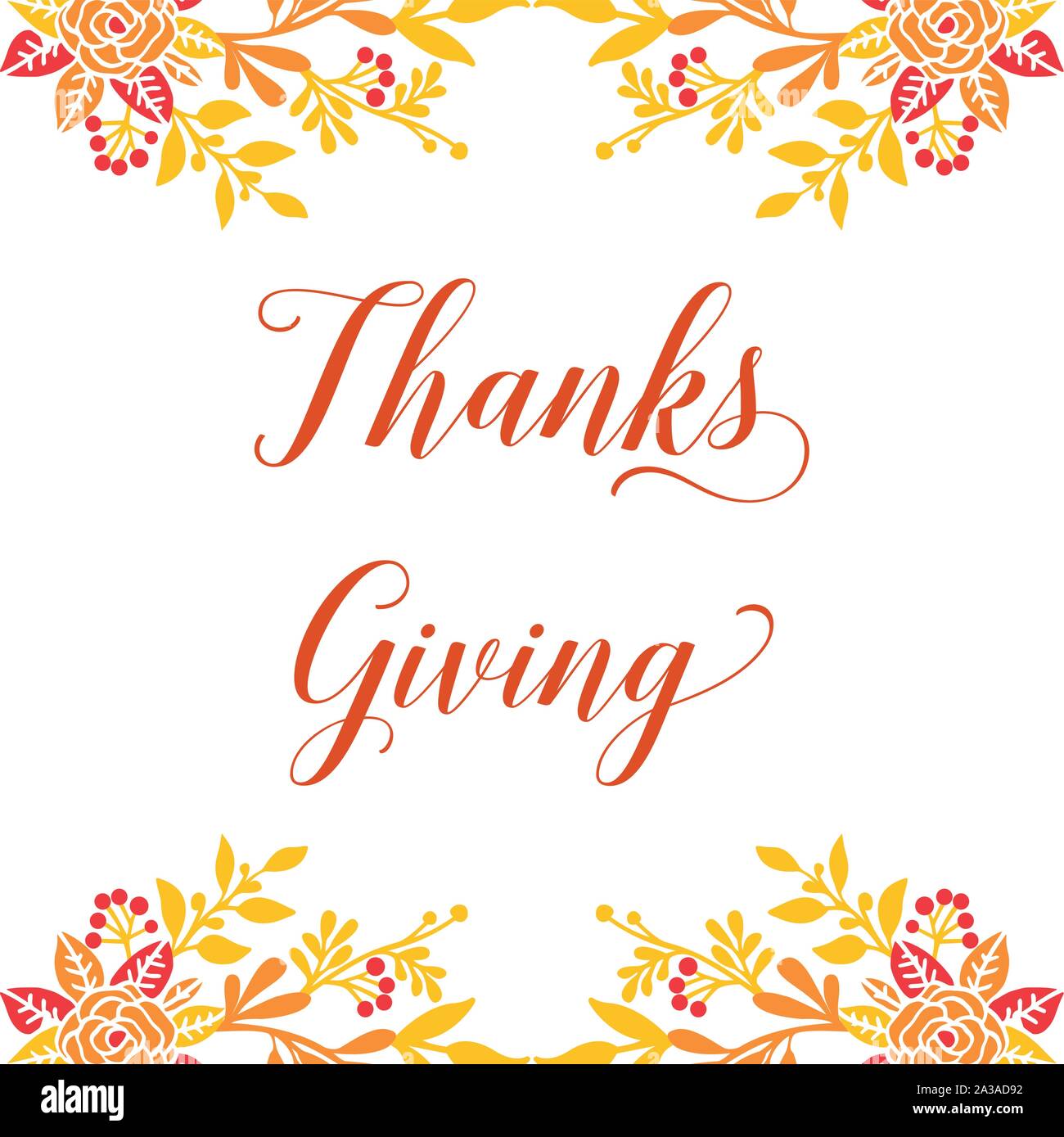 Card thanksgiving, with autumn leaves frame background. Vector Stock ...