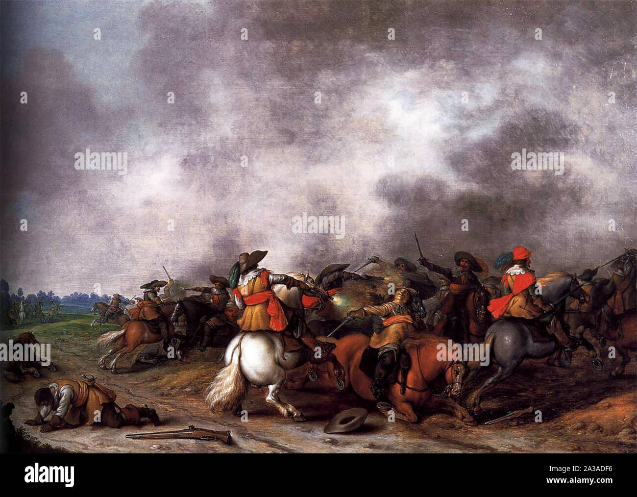 Cavalry Battle  - Palamedes Palamedesz, circa 1628 Stock Photo