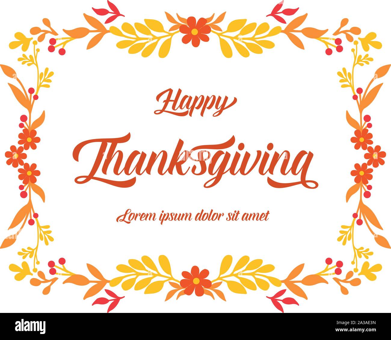 Card template of thanksgiving, with various style of autumn leaves ...