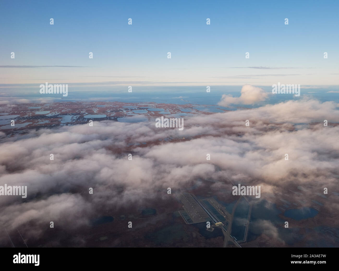 Prudhoe Bay Oil Fields, Deadhorse, Alaska. Arctic Ocean. Melting Tundra