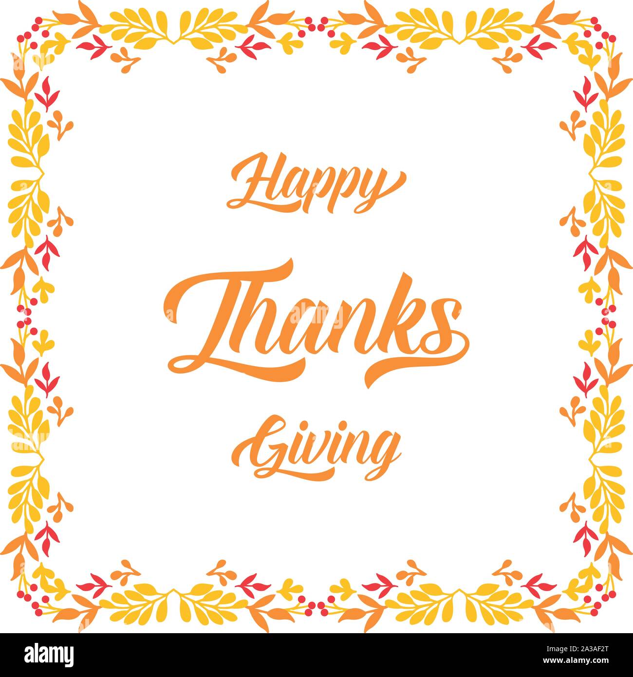 Template invitation card of thanksgiving, with pattern of autumn leaf ...
