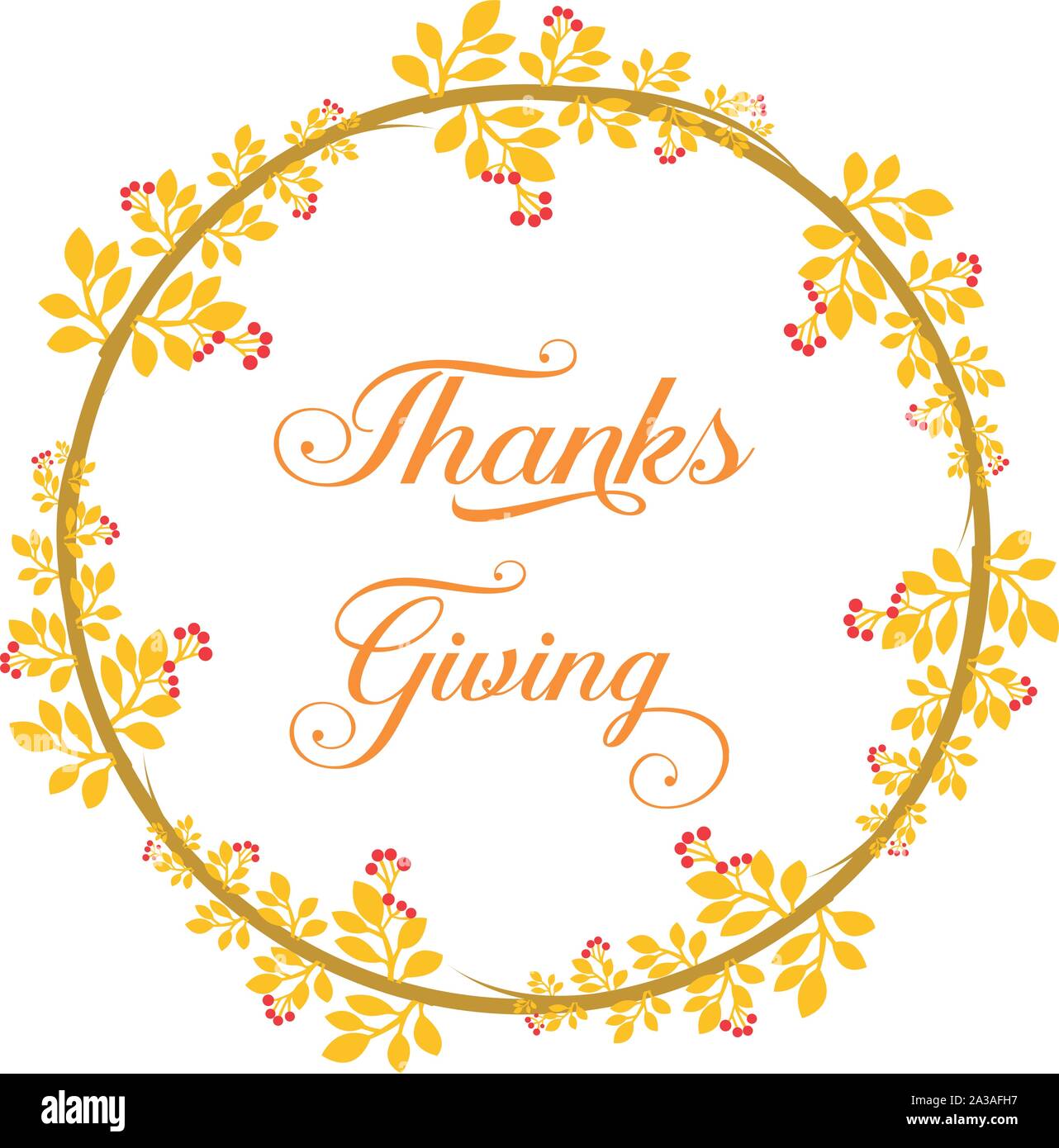 Poster thanksgiving, with design plant of autumn leaf flower frame ...