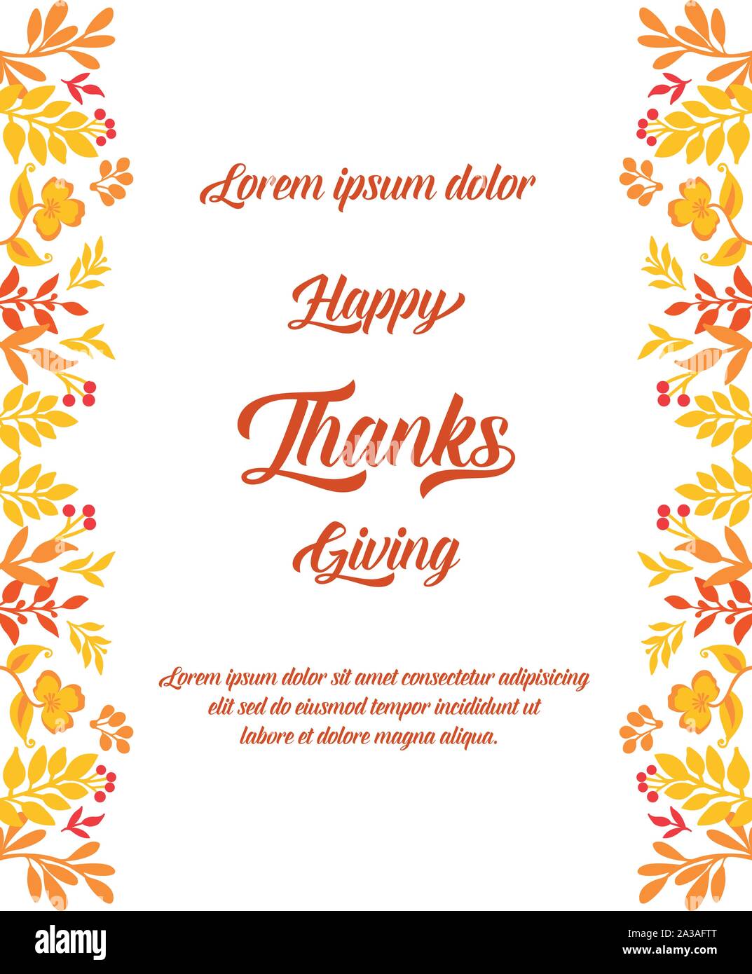 Design element of autumn leaf flower frame, for decoration of greeting ...