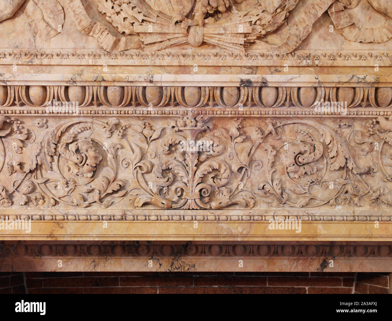 Senate Members Room Detail Of Carved Cornice Of The Siena