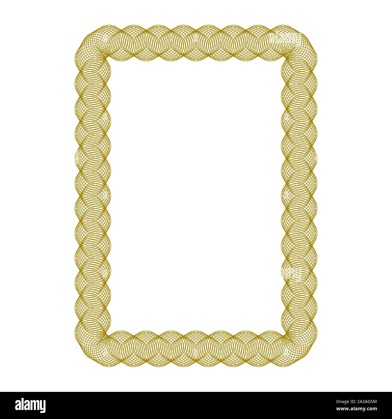 An example of a golden frame template from circles. Stock Vector