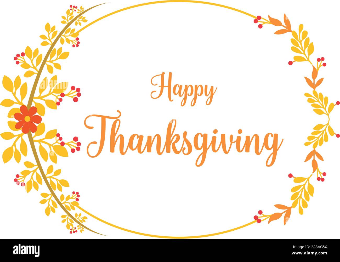 Greeting card or poster for thanksgiving, with motif of autumn leaf ...