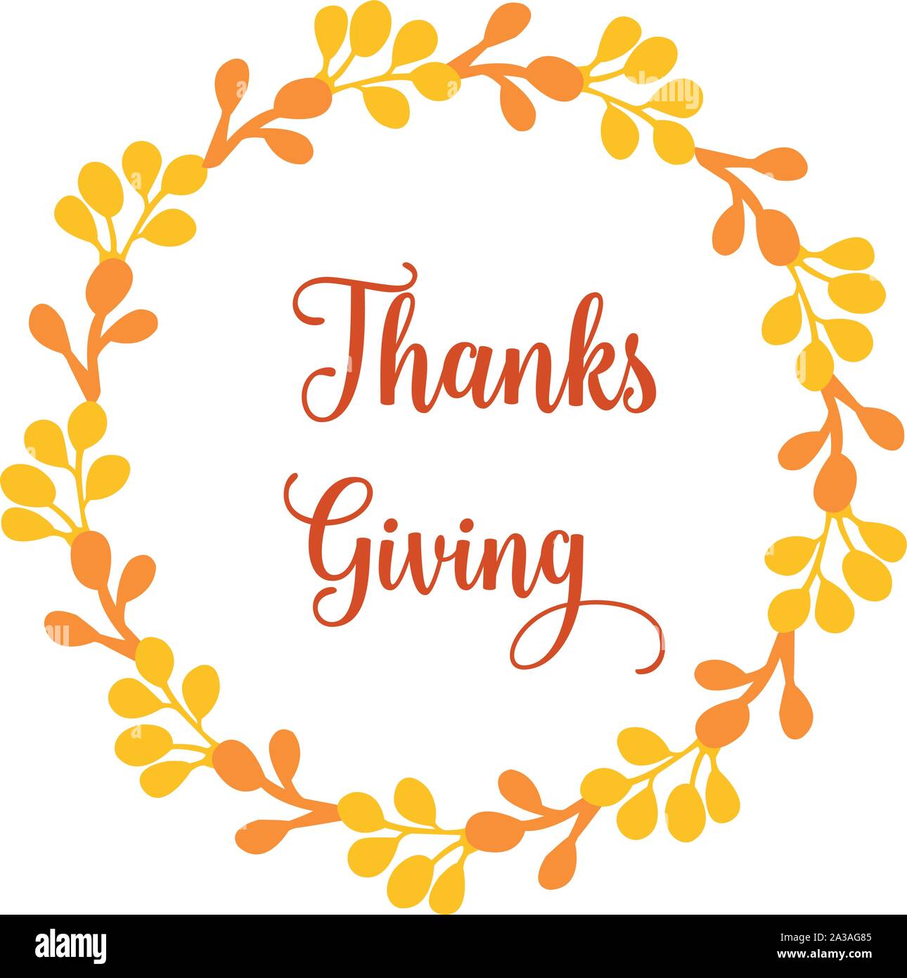 Greeting card or poster for thanksgiving, with motif of autumn leaf ...