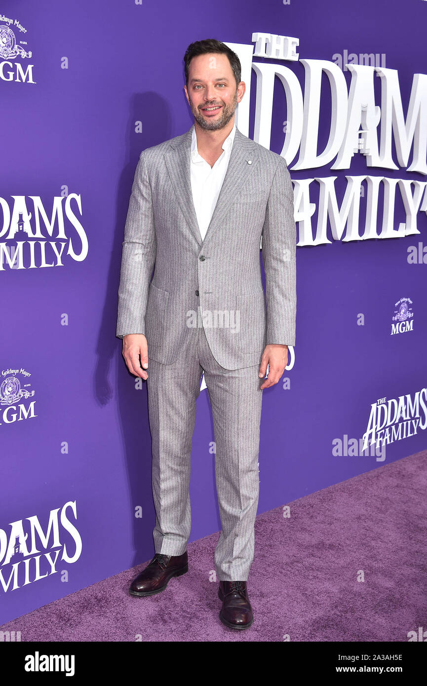 CENTURY CITY, CA - OCTOBER 06: Nick Kroll attends the Premiere of MGM's 'The Addams Family' at Westfield Century City AMC on October 06, 2019 in Los Angeles, California. Stock Photo