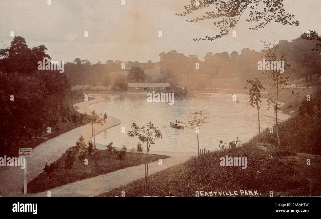 Eastville Park, Bristol England, old postcard. Stock Photo
