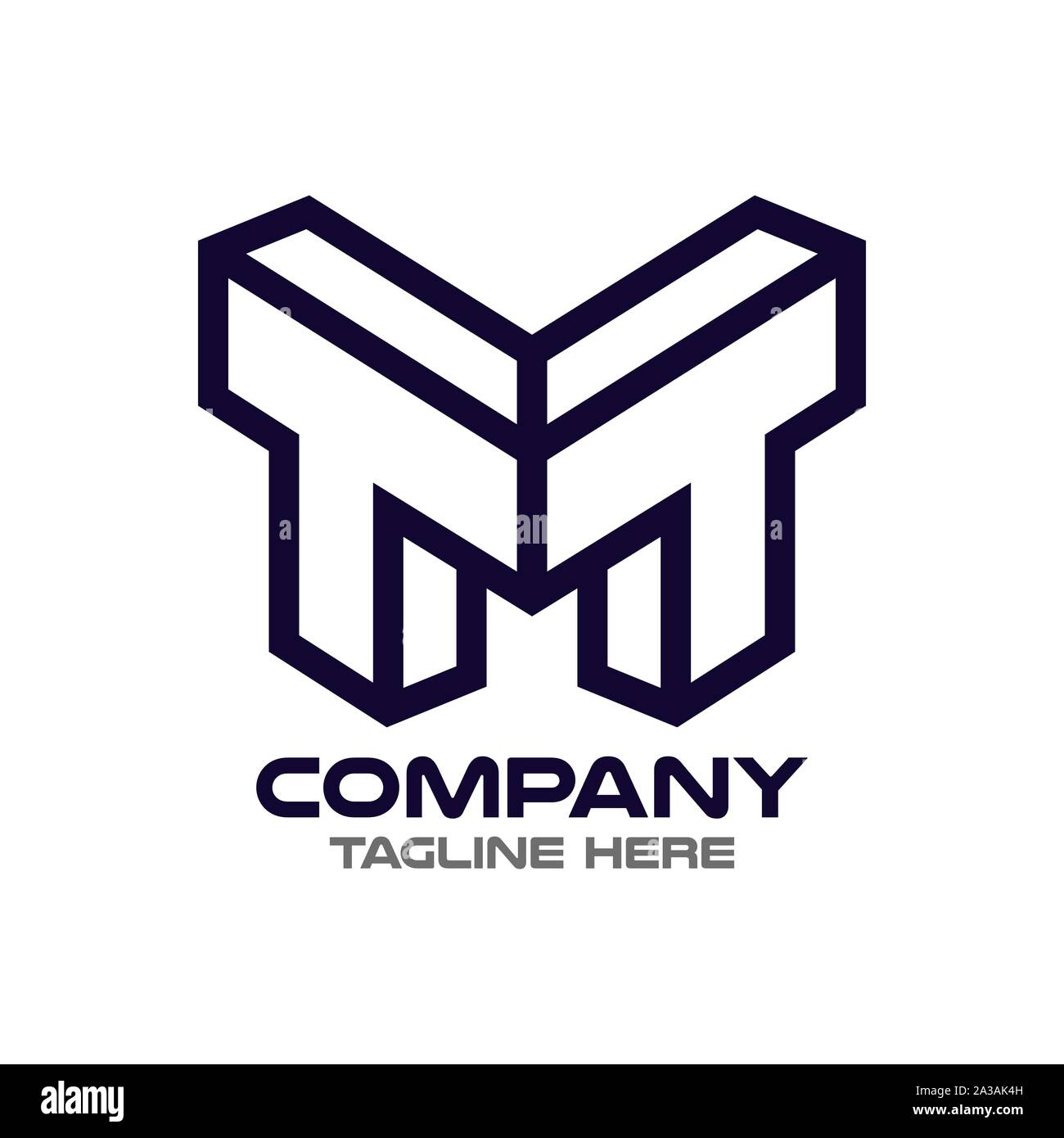 Modern letters TM and MT logo Stock Vector