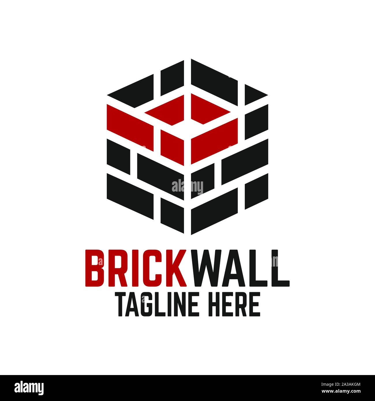 Modern brick wall and letter B logo Stock Vector