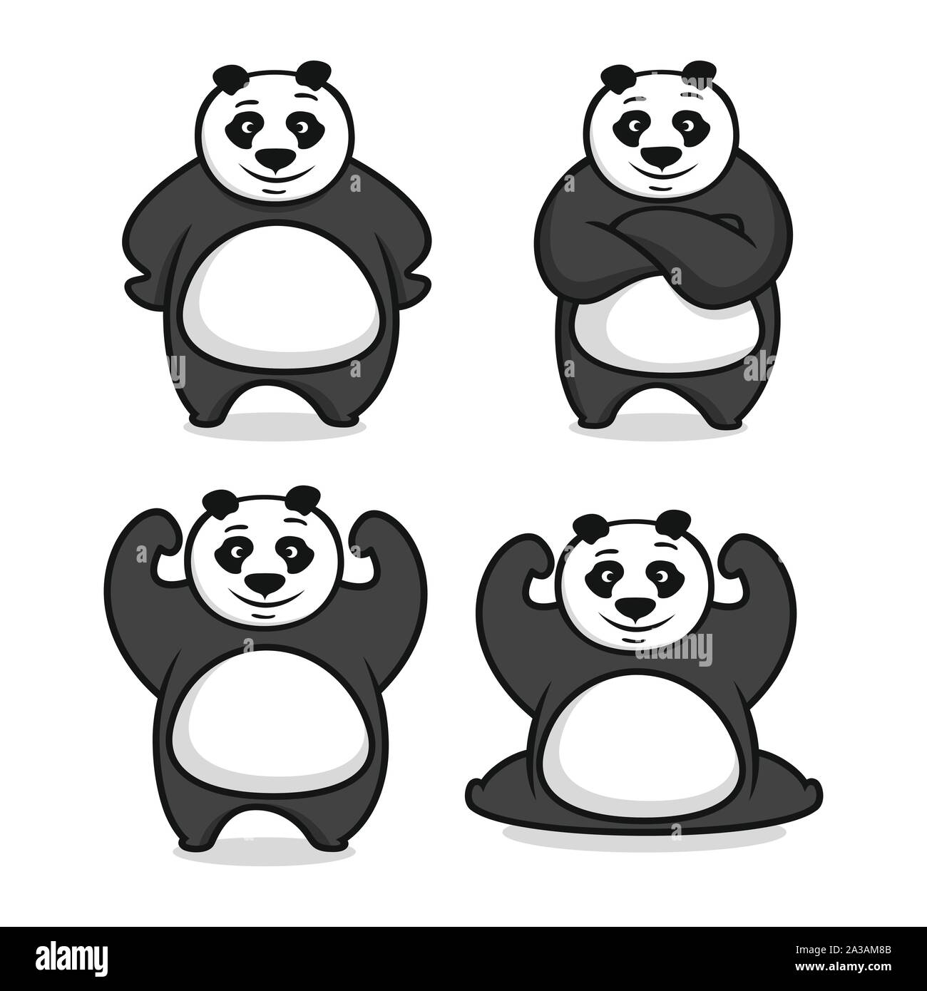 Moder mascot panda logo Stock Vector