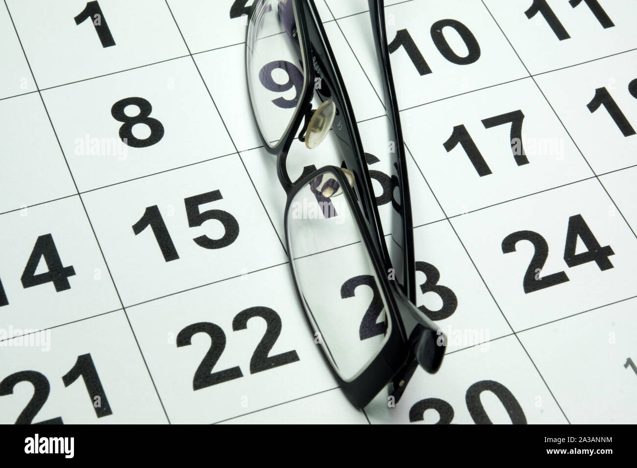 Calendar and glasses Stock Photo Alamy