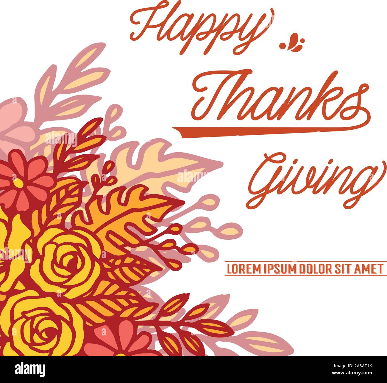 Poster thanksgiving with border of autumn leaf flower frame background ...