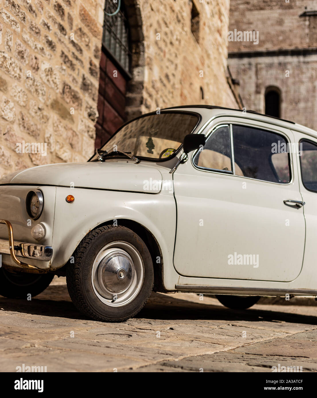 Old fiat 500 car in street in perugia hi-res stock photography and ...