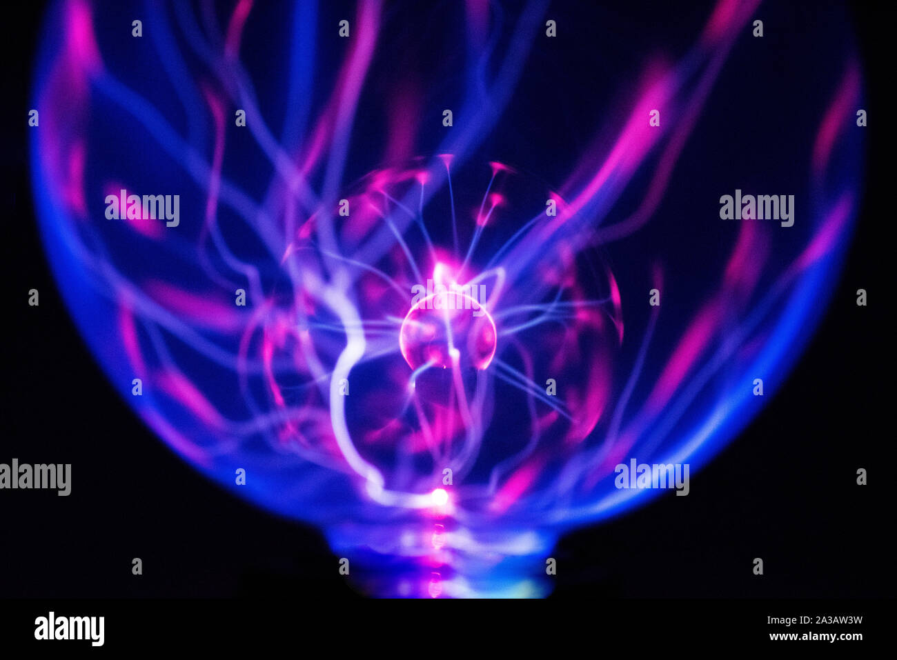 Electricity fire-ball. Abstract photo of electric waves. Static electricity - Stock Image Stock Photo