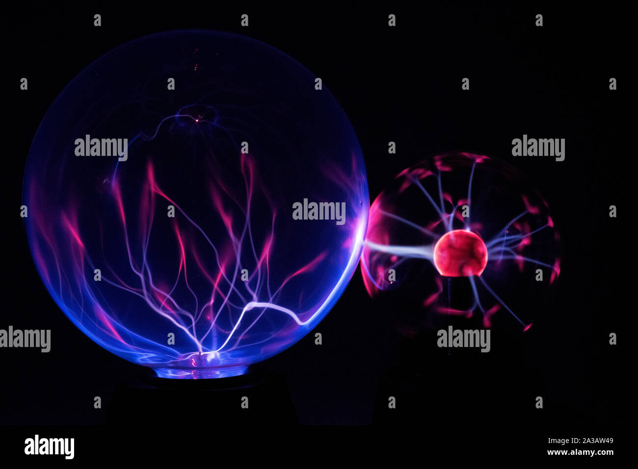 Electricity fire-ball. Abstract photo of electric waves. Static electricity - Stock Image Stock Photo